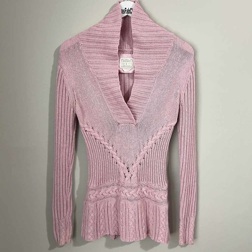 Old Navy Vintage 2000s Y2K Babydoll Sweater Womens Small Cotton Wool Rabbit Hair